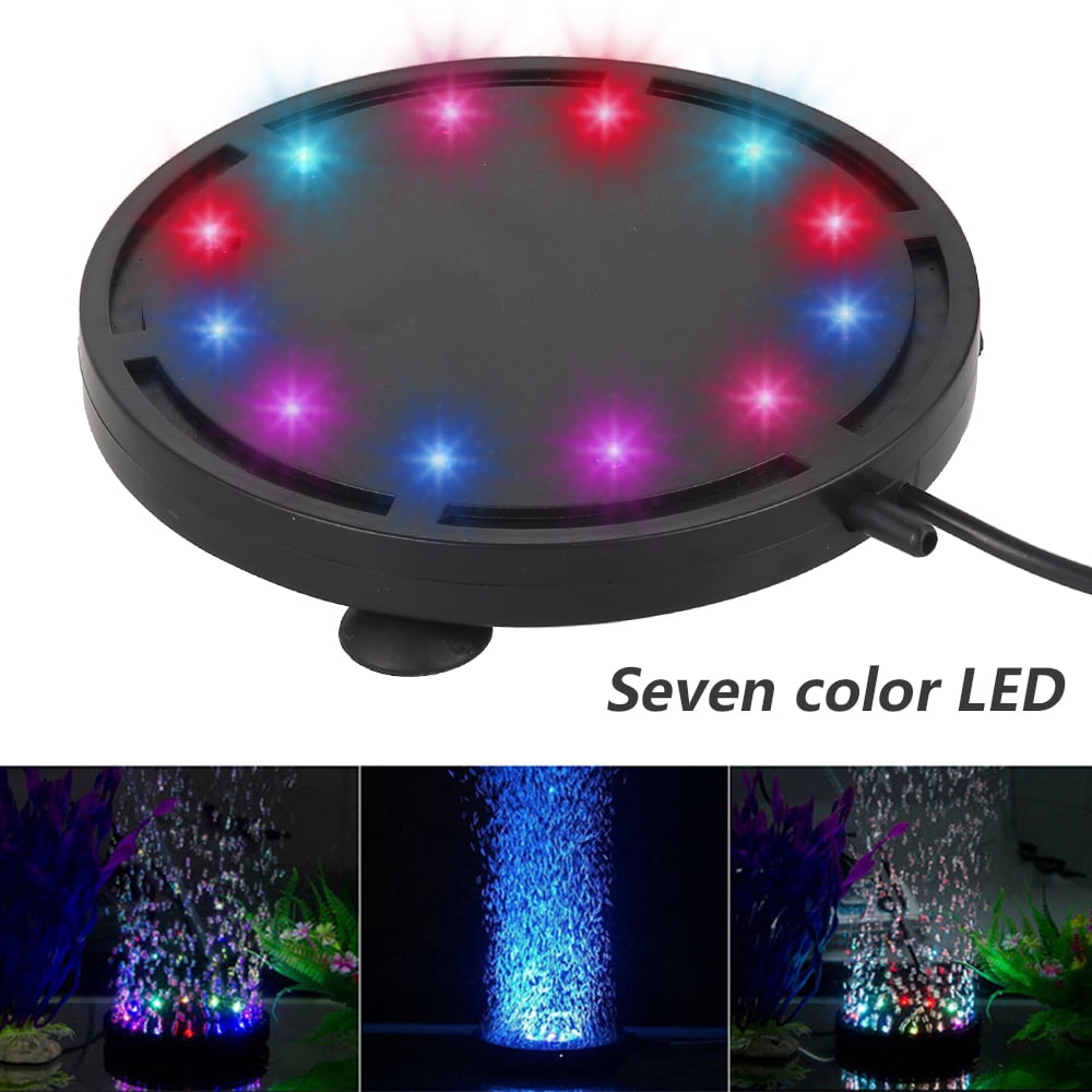 ODOMY 12LEDs Aquarium Air Bubble Light，MultiColored Submersible Fish