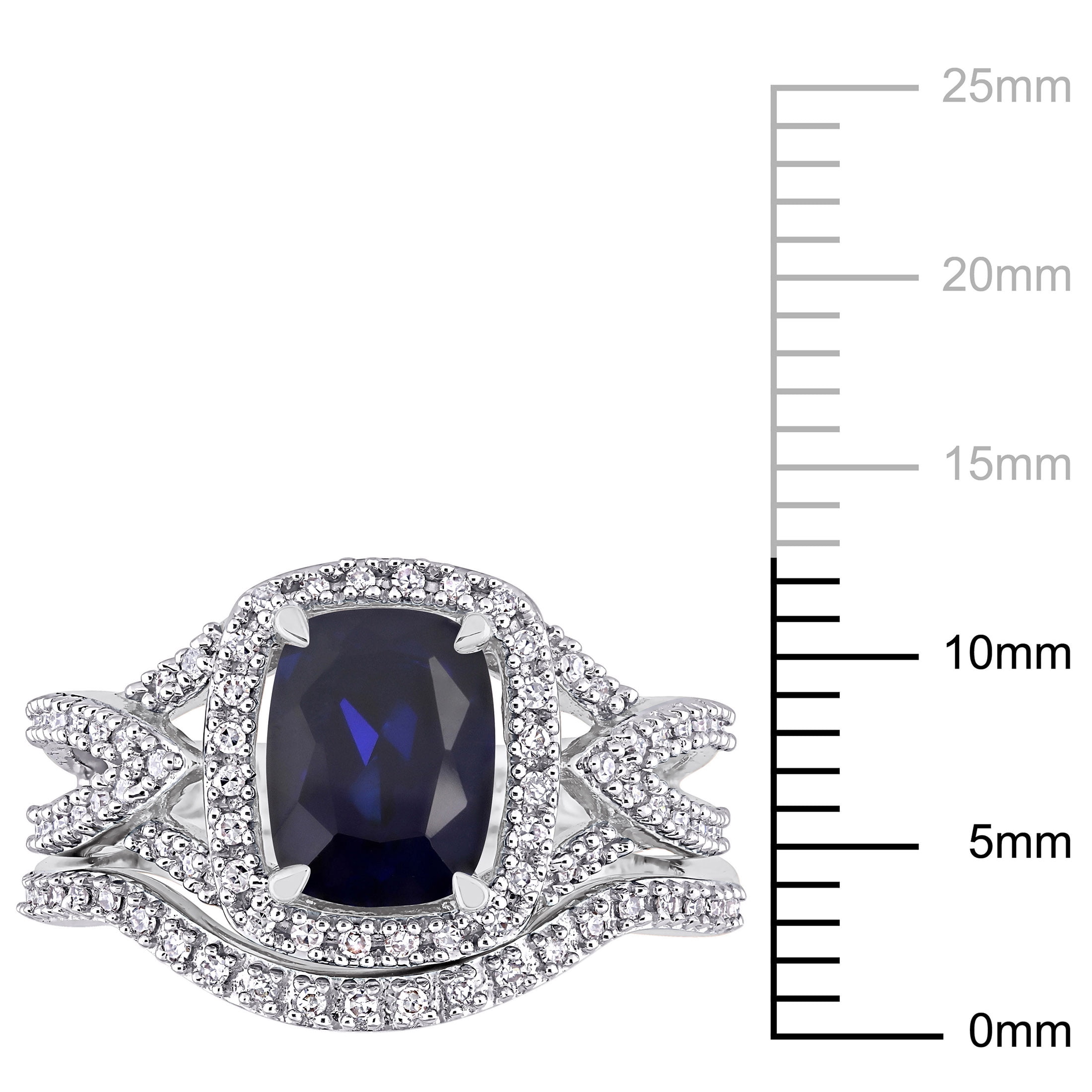 Everly Women's Created Sapphire 10k White Gold Bridal Set