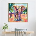 thumbnail image 2 of Kate and Laurel Sylvie African Elephant In Orange Framed Canvas Wall Art by Rachel Christopoulous 30 x 30 Natural, Whimsical, Abstract, Animals, Landscapes, Nature, Tropical Decor, Living Room, 2 of 8