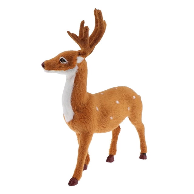 Reno de piezaza simulado Navidad vívido muñecos de simulación de plástico de , juguete para niños, decoración creativa de de escritorio par D: los 24cm CUTICAT Ciervo alce de felpa