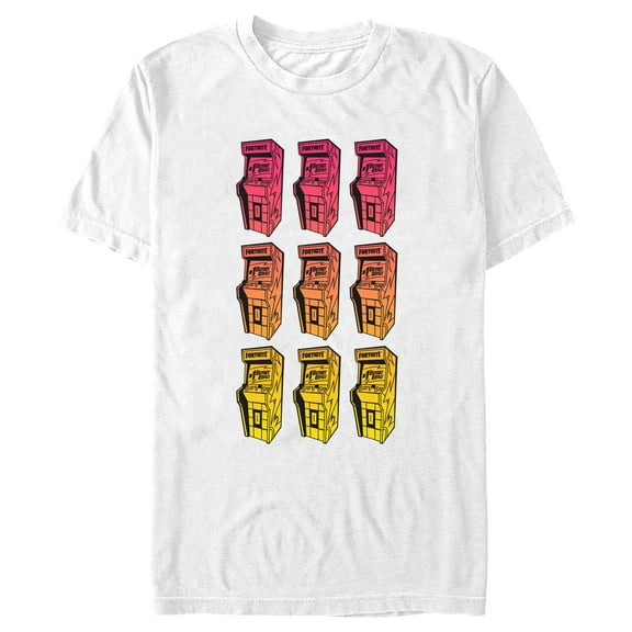 Men's Fortnite Retro Arcade Stack  Graphic Tee White 3X Large