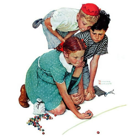 Marmont Hill "Marbles Champ" by Norman Rockwell Painting Print on Canvas