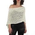 thumbnail image 2 of XUNKUSGA Cover Ups for Swimwear Women Fashion Off-The-Shoulder Openwork Crochet Poncho Tops for Women Summer Sun Protection Beach Cover Up,Beige,Free Size, 2 of 6