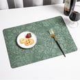 thumbnail image 2 of Leather Placemats Table Mat Coffee Coasters Heat-proof Waterproof 30x43CM Green, 2 of 9