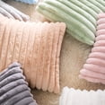 thumbnail image 5 of AUQ Pack of 2 Faux Fur Plush Decorative Throw Pillow Covers Fuzzy Striped Soft Pillowcase Cushion Covers for Sofa Couch Bedroom 16x16 inch, 5 of 6