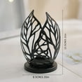 thumbnail image 4 of 1PCS Elegant Hollow Leaf Iron Candle Holder - Perfect for Romantic Dinners & Home Decor, Sturdy Base for Jar, Pillar, Tea Light Candles - Golden/Black, 4 of 9