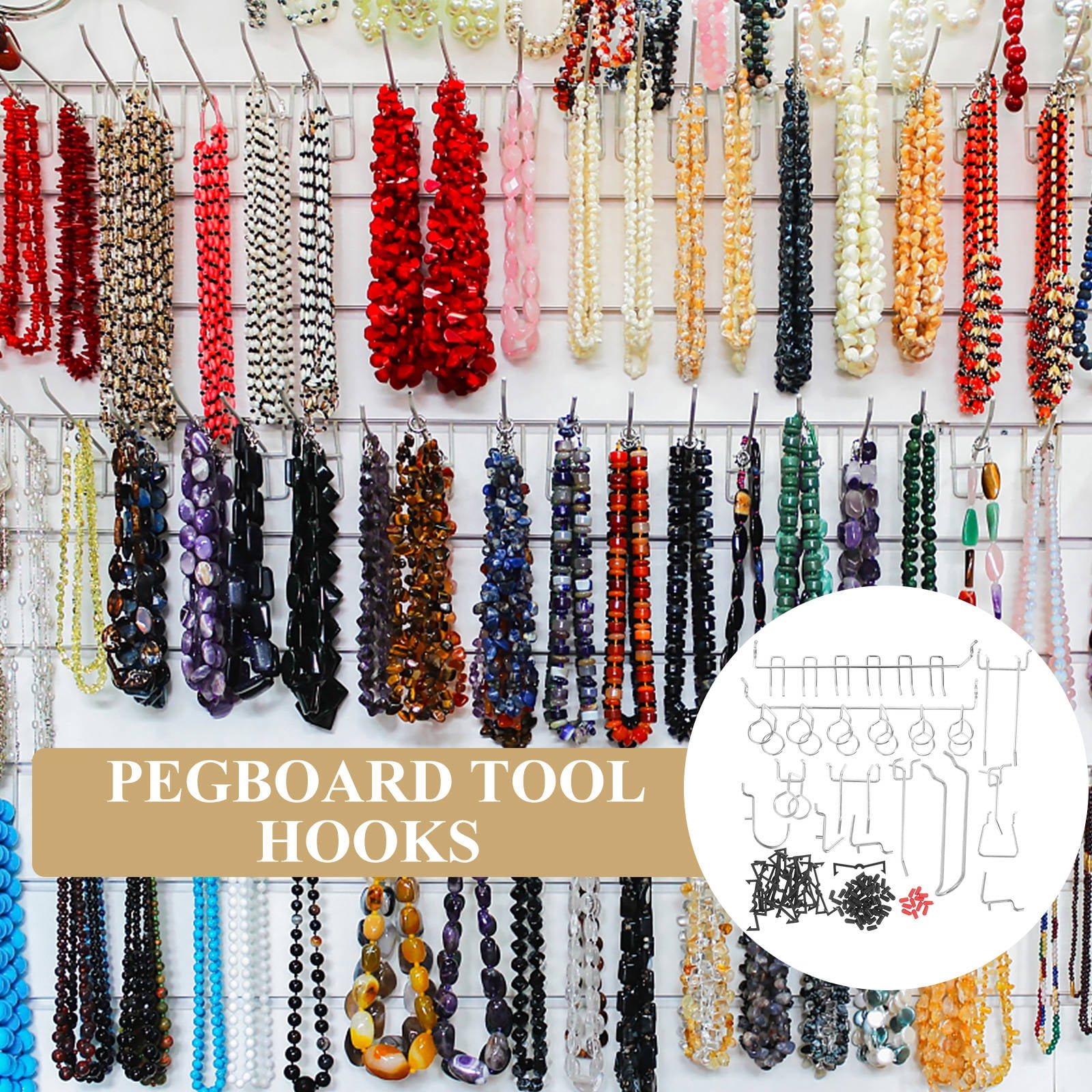 Raindrops Metal Pegboard Tool Hangers Organizer Hooks for Garage Workshop Storage 22.9 x 4.6 x 4.5 cm