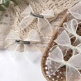 thumbnail image 2 of Barrettes White Lace Bow Hair Clips Hair Accessories Headwear Kids Hairgrips ORANGE PINK, 2 of 7