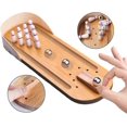 thumbnail image 3 of Mini Bowling Set Desktop Bowling Game-Mini Arcade Board Game Wooden Board Game-Decompression Toys, 3 of 5