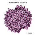 thumbnail image 3 of Placemats Set of 4 / 6, pink lilac Leopard Placemats for Dining Table Indoor/Outdoors Heat Resistant Washable Placemats 18" x 12", 3 of 8
