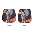 thumbnail image 3 of Balery Astronaut With American Flag Pantalones cortos deportivos para mujer con forro y dos bolsillos, elásticos, para entrenamiento, gimnasio, yoga-Medium, 3 of 7