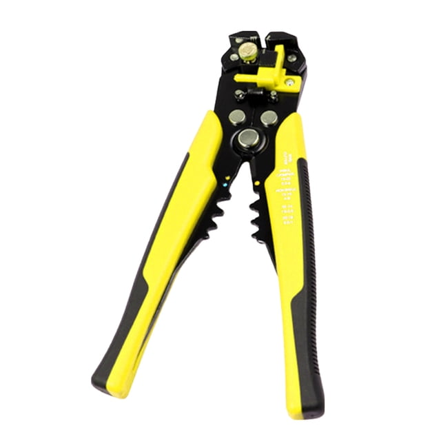 Pelacables Manual Multifuncional 5 en 1 8 Pulgadas Cortador Alicates para Prensar Alicates para Pelar Cables Alicates para Prensar Cables Alicates para Pelar Cables (amarillo Común)