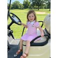 thumbnail image 2 of Robe pour Tout-Petite Fille à Manches Courtes, Robe à Carreaux Brodée Style Voiturette de Golf, 2 of 6