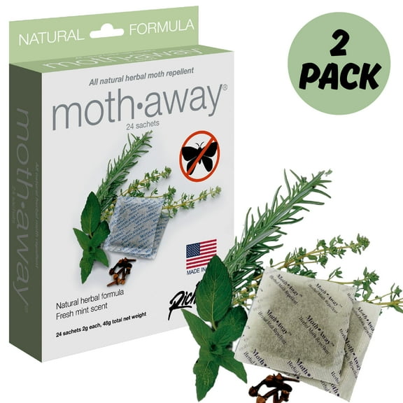 Richards All Natural Moth away Fragrance Sachets, Mint, 2 Sets of 24 Sachets, 48 Count