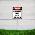 thumbnail image 3 of Kurmntregon Animals May Bite Or Kick Sign With Stake Animal Pets Yard Sign Caution Warning Security Sign 6x4.6inch Zoo Metal Outdoor Lawn Decor Farm Aluminium Decorations Stake Kit, 3 of 7