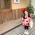 thumbnail image 4 of Hello Kitty moda infantil tridimensional piel lazo bola capa abrigo niñas lindo dulce con capucha suéter de punto capa superior, 4 of 4
