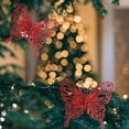 thumbnail image 2 of Beautynvta 2 Pcs Christmas Tree Butterfly Decorations, Glitter Hollow Butterfly Ornaments Hanging Decorations for Christmas Tree and Holiday Crafts, Red, 2 of 6
