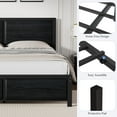 thumbnail image 4 of VECELO Queen Metal Bed Frame with Wooden Headboard and Footboard, Heavy Duty Slat Supprt, No Box Spring Needed, Easy Assembly, Black, 4 of 18