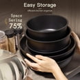 thumbnail image 4 of Astercook Non Stick RV Pots and Pans Ceramic Kitchen Cookware Set with Detachable/Removable Handle, Oven Safe, Induction Ready, Stackable, Black, 21, 4 of 9