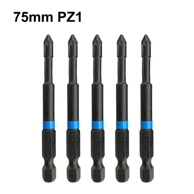 BTOER 5pcs Screwdriver For PZ1 For PZ2 PZ3 Screwdriver Bits 75mm For Pozidriv Set 1/4 Inch Hex Shank Magnetic