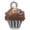 Chocolate, variant on Delight Jewelry Silver-tone Small White Cupcake with Crystal Sprinkles - Large Goldtone Crystal Initial - A - Charm Necklace, 17.5" 2"