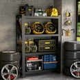 thumbnail image 2 of 4-Tier Storage Shelves,79" H Heavy-Duty Garage Shelving Unit,Adjustable Industrial Metal Shelf System,4,000lbs Capacity,Tool Organizer for Garage,Workshop,48" W*24" D*79" H,Black, 2 of 9