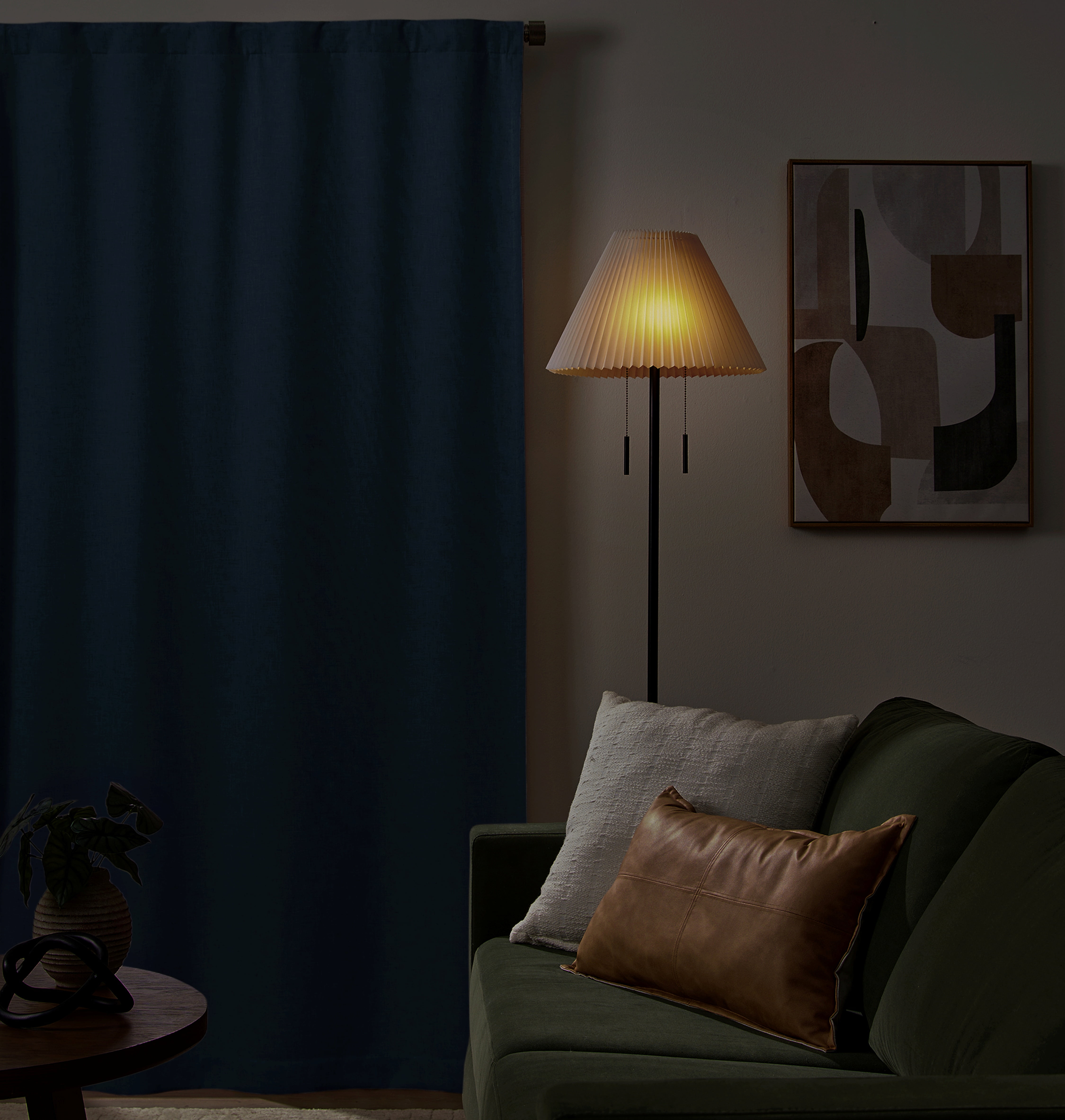 Better Homes & Gardens Textured Solid Chenille Blackout Single Curtain Panel, Washed Indigo, 50"W x 108"L