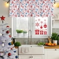 thumbnail image 5 of 4th of July Curtain Valances for Windows, Kitchen Valance Window Treatments Panel 2 Pack, Navy Blue Red Star Independence Day Rod Pocket Short Curtains for Bathroom Bedroom 54 x 18 Inch, 5 of 8