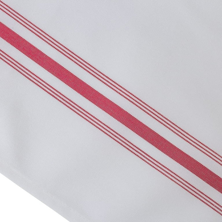 Luxenap White Woven Cloth Bistro Napkin - Blue Stripe - 18 1/2 inch x 22 3/4 inch - 10 Count Box