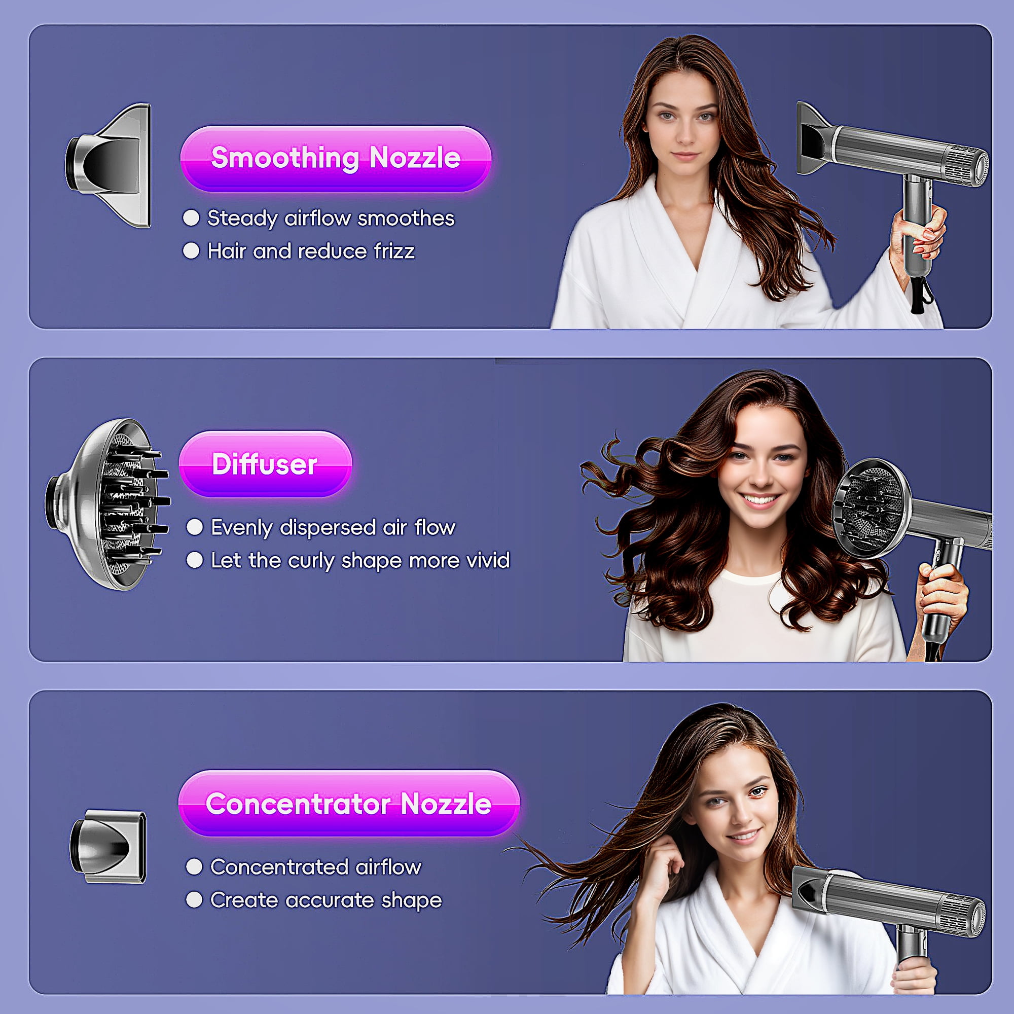 SKIMI Ionic Hair Dryer, High Speed 110000RPM Blow Dryer, Hair Blow Dryer with Diffuser for Women