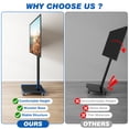 thumbnail image 6 of RTVR Rolling TV Stand for 32 to 75 inch TVs, ±25° Swivel Adjustable Mobile TV Stand for Bedroom, Corner, Small Dorm, Modern Portable Corner TV Stand with Upgraded Wheels,Black, 6 of 10