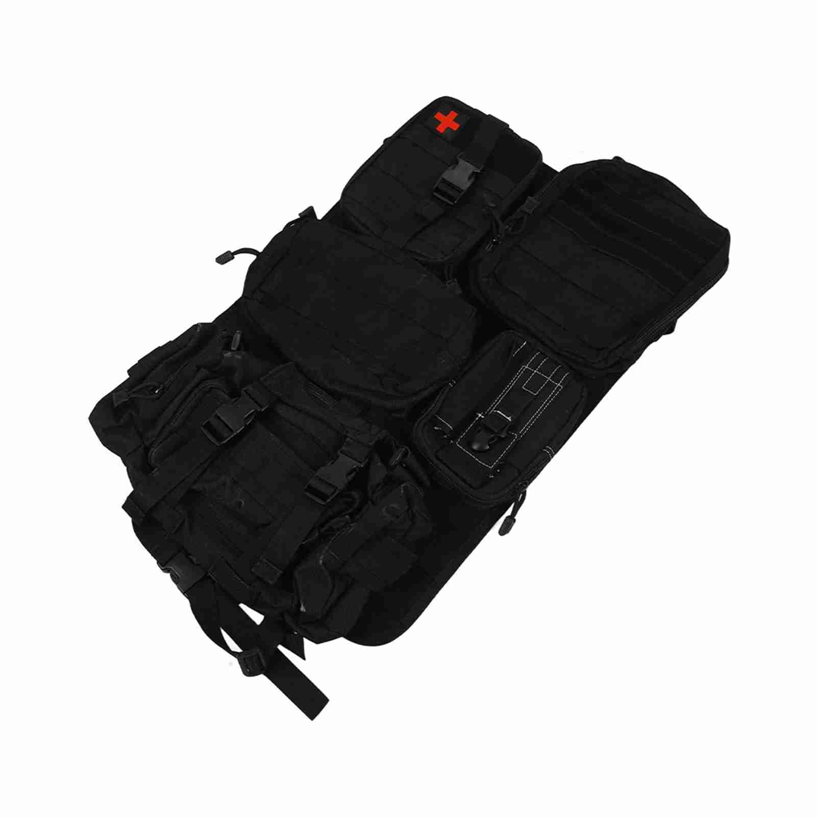 Molle Car Seat Back Organizer, Adjustable Strap, 5 Molle Bags, Vehicle Storage Space, Fabric Material, Ideal For Cars, Trucks & SUV, 21x14.5in, 3lbs