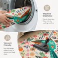 thumbnail image 5 of Hallway Runner Rug 2x6ft Turquoise Birds Washable Runner Rug Non Slip Soft Non-Shedding Low-Profile Retro Farmhouse Colorful Flowers Herbs Long Bathroom Floor Carpet Rugs for Kitchen Entryway Bedside, 5 of 8