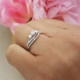 thumbnail image 3 of Dazzlingrock Collection 0.75 Carat (ctw) 14K Round Diamond 3 Stone Bridal Engagement Ring Set 3/4 CT, White Gold, Size 9, 3 of 3