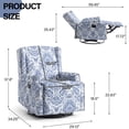 thumbnail image 2 of DREAMSIDEA Recliner Swivel Glider Rocker Nursery Chair for Adults, High Back Upholstered Rocking Armchair for Living Room, Manual Reclining Sofa Lounge Chair with Deep Seat in Fabric - Navy, 2 of 5