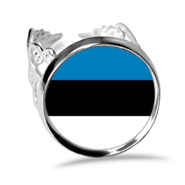Estonia National Flag Europe Country Ring Adjustable Love Wedding