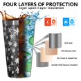 thumbnail image 3 of 16oz Tumblers Black Christmas Snowflake Pattern Stainless Steel Vacuum Insulated Double Wall Travel Tumbler Cups Mug with Lid and Straw,Cleaning Brush for Coffee,Tea, 3 of 4