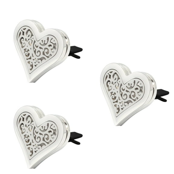 Masteelf 3pcs Car Air Vent Perfume Diffuser Clip Hollowed Heart Shape Perfume Aromatherapy Decor Gift for Auto Vehicle