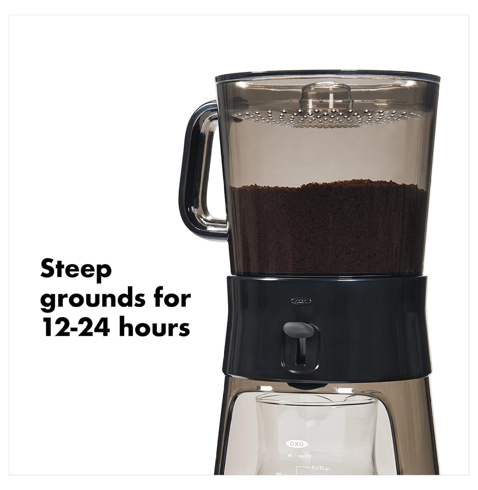Cold Brew Coffee Maker 32oz - Iced Coffee Maker & Tea Infuser - Stainless Steel Filter - Easy Clean - Glass Carafe - Smooth Low-Acid Coffee Concentrate