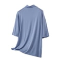 thumbnail image 3 of LangJing Womens Pajama Tops Short Sleeve Plus Size Loose Fit T Shirts High Neck Summer Spring Tops 2026 Basic Casual Sleepwear Light Blue,XXL, 3 of 8