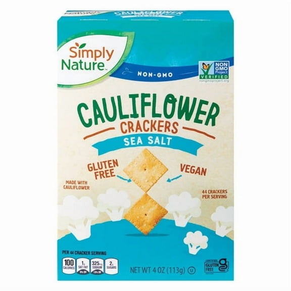 Sea Salt Cauliflower Crackers, 4 oz- Pack of 5