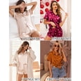 thumbnail image 5 of Ekouaer Women's Silk Pajamas Set Short Sleeve Button Down Sleepwear Tops and Shorts 2 Piece Pjs, 5 of 6