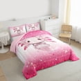 thumbnail image 3 of Manfei Girly Pink Axolotl Bedding Comforter Set for Teen, Kawaii Cute Animal Twin Comforter Sets, Princess Cartoon Style Reversible Bedding Set, Lightweight Room Decor, 2 Pieces, 3 of 8