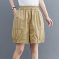 thumbnail image 2 of AherBiu Shorts Larges pour Femmes Amples en Coton Lin Été Légers avec Poches, 2 of 5