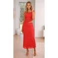 thumbnail image 4 of Conjunto de 2 Piezas de Falda para Mujer, Conjunto de Verano, Sin Mangas, Asimétrico, de , Top Corto, Faldas Largas. Rojo XL, 4 of 10