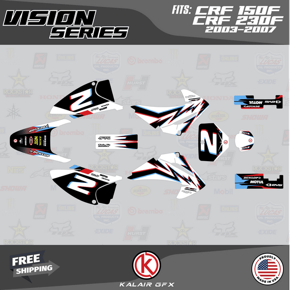 Kalair GFX Graphics Kit for Honda CRF230F (2003-2007) Vision Series