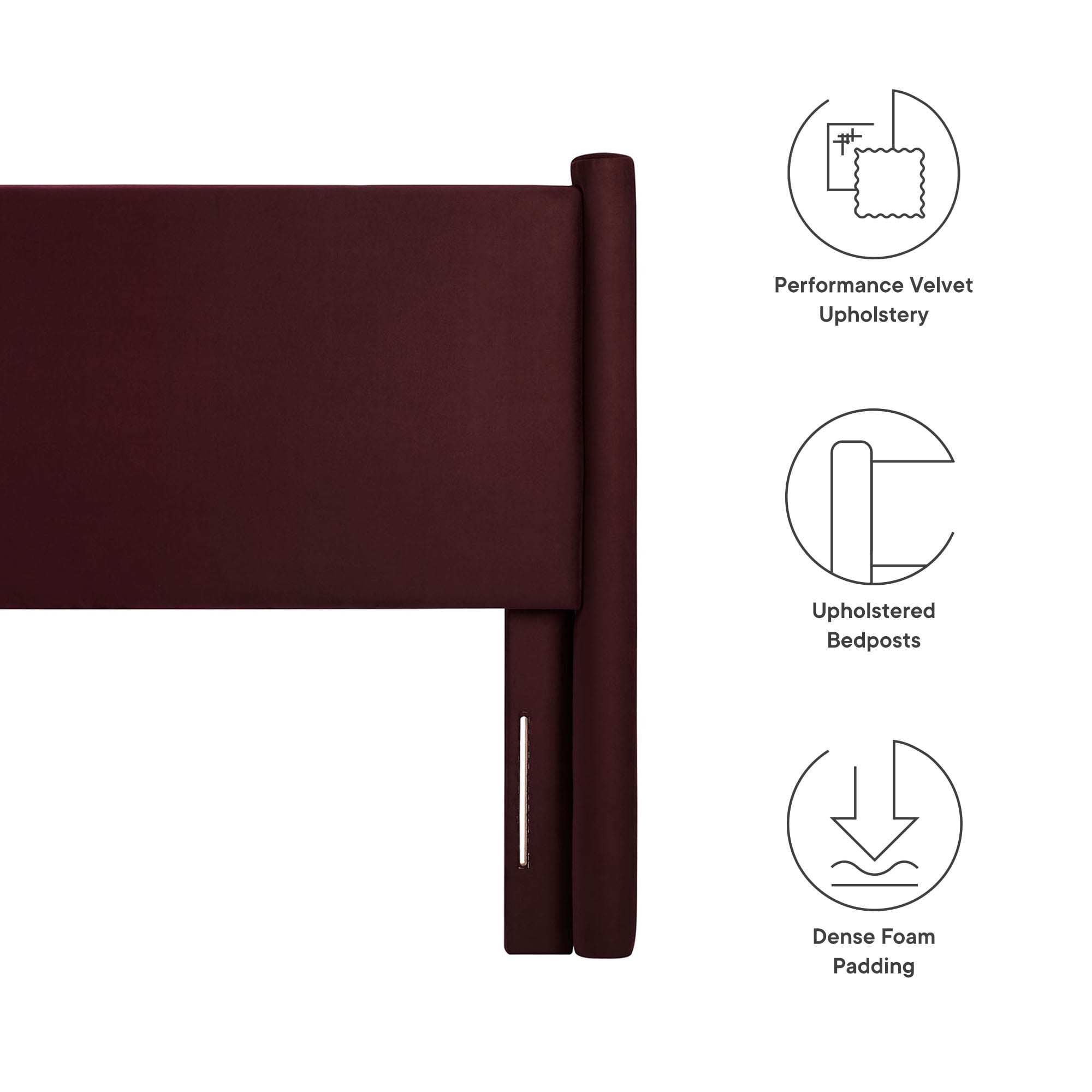 Rael King Headboard in Mulberry