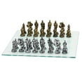 thumbnail image 1 of Medieval Themed chess Set with gold and Silver chessmen, 1 of 1
