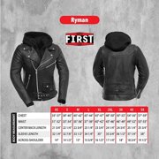 First Mfg Co - Ryman - Women's Motorcycle Biker Riding Black Leather Jacket - 4X Large - Action Back Armor Pocket Grommets Gussets
