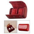 thumbnail image 4 of KLKCMS 2 Compartments Watch Roll PU Waterproof Cylinder Retro Watches Storage Organizer StyleA-Red, 4 of 6